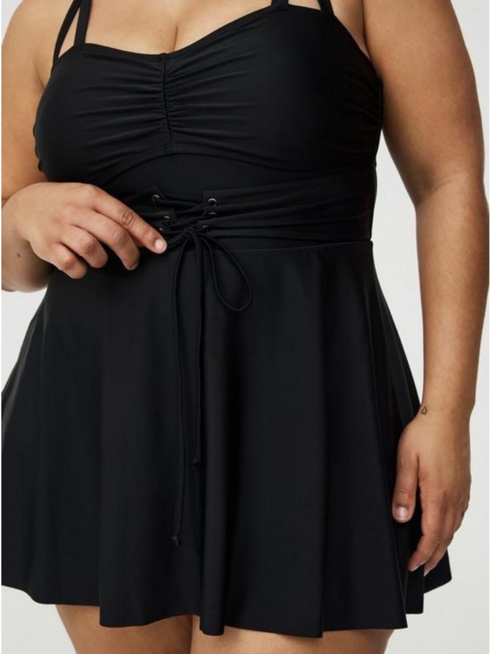 Torrid Wireless Corset Swim Dress 0 Black NWT Original Packaging Discontinued - Picture 2 of 9